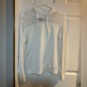 Women's White Mesh Hoodie
